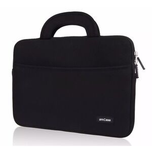 amCase Bag for Chromebook Black Fits 11.6"-12"  Neoprene Travel Sleeve Case NEW